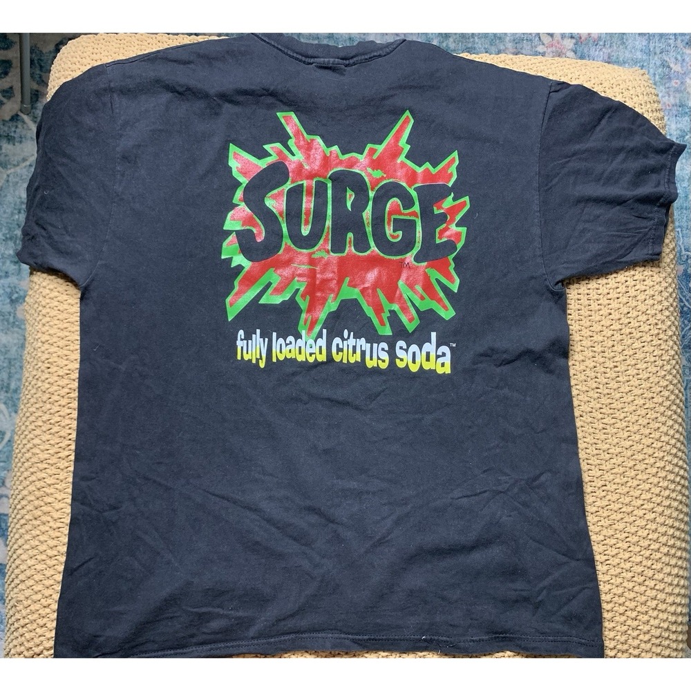 Mens XL Vintage Fully Loaded Citrus Soda SURGE Rare 90s Tshirt Grunge Retro